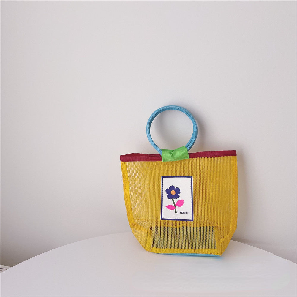 Kids Mesh Flower Beach Shoulder Bag