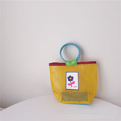 Kids Mesh Flower Beach Shoulder Bag