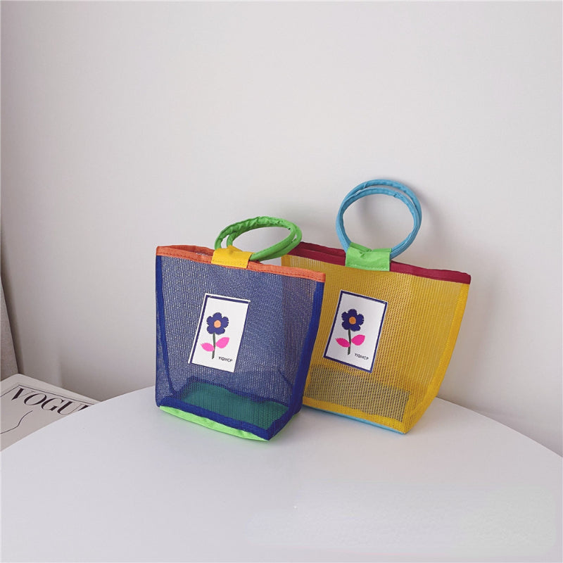 Kids Mesh Flower Beach Shoulder Bag