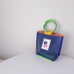 Kids Mesh Flower Beach Shoulder Bag