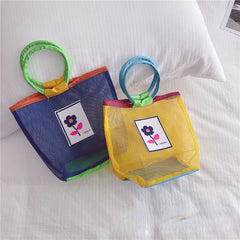 Kids Mesh Flower Beach Shoulder Bag