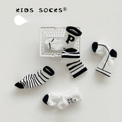 5 Pairs Kids Mesh Breathable Thin Cotton Socks for Summer