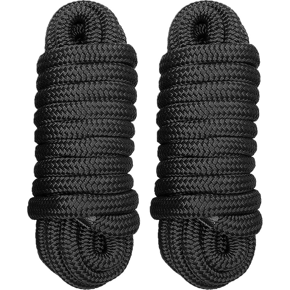 2Pack Double Braid Nylon Boat Dock Lines 25 Loop Marine Rope