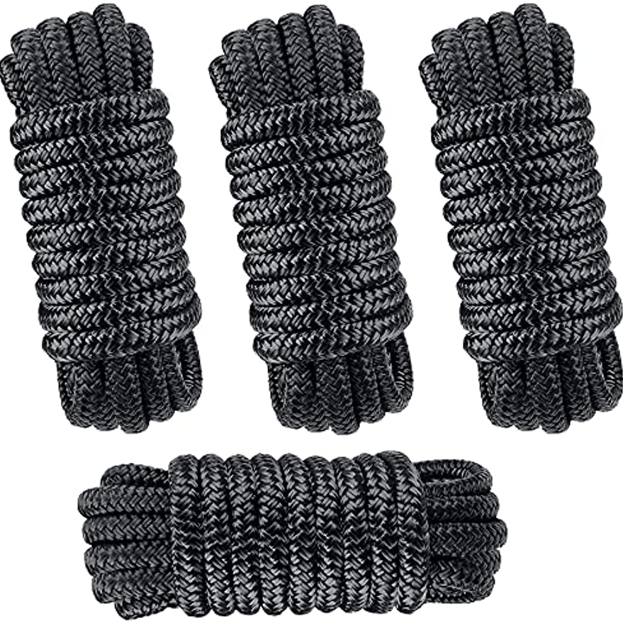 2Pack Double Braid Nylon Boat Dock Lines 25 Loop Marine Rope