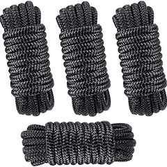 2Pack Double Braid Nylon Boat Dock Lines 25 Loop Marine Rope