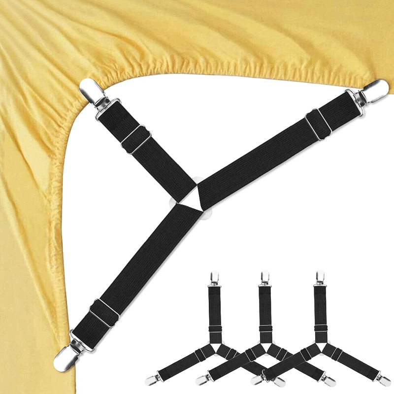 Adjustable Bed Sheet Fasteners Triangle Elastic Suspenders