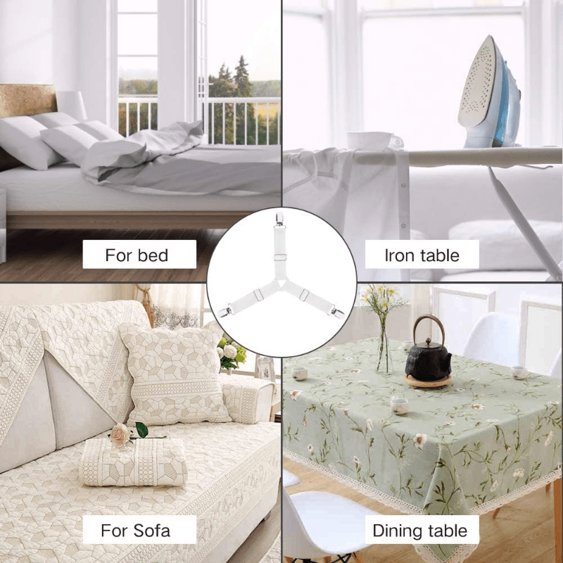 Adjustable Bed Sheet Fasteners Triangle Elastic Suspenders