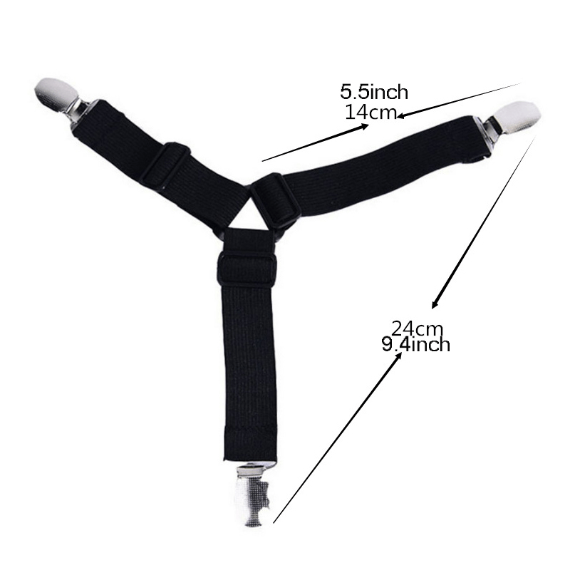 Adjustable Bed Sheet Fasteners Triangle Elastic Suspenders