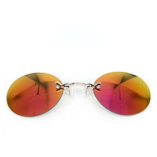 Clip On Nose Glasses Round Rimless Matrix Morpheus Sunglasses