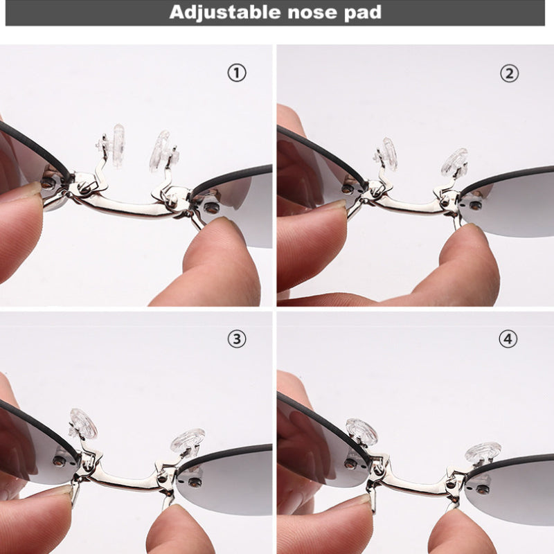 Clip On Nose Glasses Round Rimless Matrix Morpheus Sunglasses