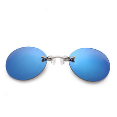 Clip On Nose Glasses Round Rimless Matrix Morpheus Sunglasses