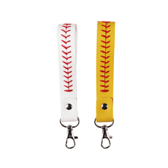 Leather Baseball Keychain Handcrafted Sports Accessory