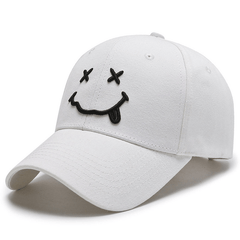 Happy Face Baseball Cap Embroidery Soft Adjustable Skull Hat Sport Sun Hat
