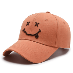 Happy Face Baseball Cap Embroidery Soft Adjustable Skull Hat Sport Sun Hat
