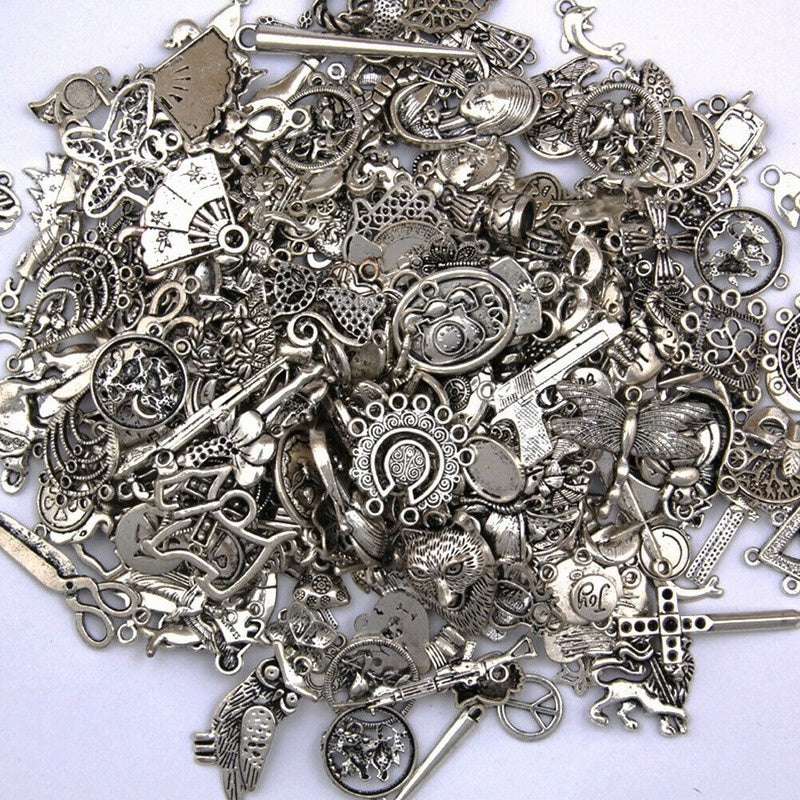 50g Steampunk Mixed Charms Necklace Bracelet Earrings DIY Jewelry Accessories