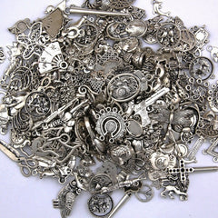 50g Steampunk Mixed Charms Necklace Bracelet Earrings DIY Jewelry Accessories