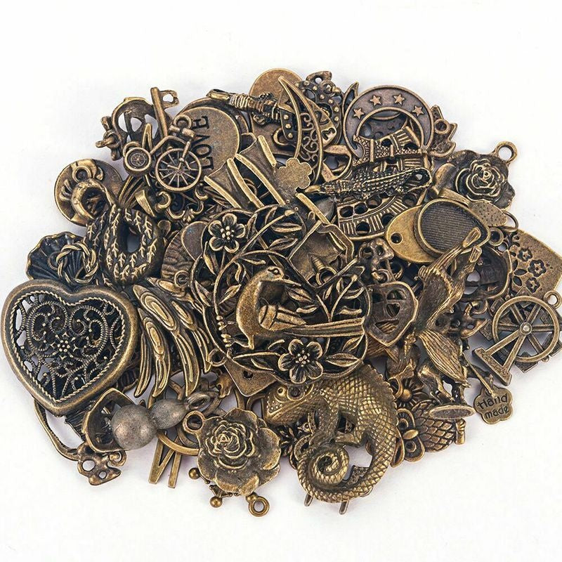 50g Steampunk Mixed Charms Necklace Bracelet Earrings DIY Jewelry Accessories