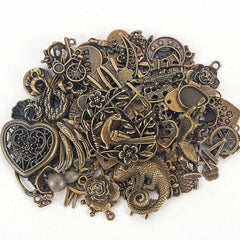 50g Steampunk Mixed Charms Necklace Bracelet Earrings DIY Jewelry Accessories