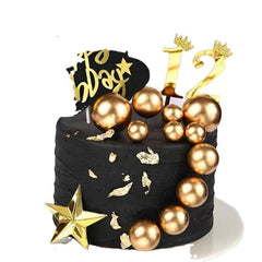 20pcs Golden Silvery Ball Cake Topper for Birthdays and Weddings