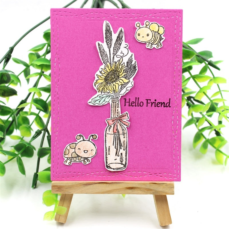 1pc Vases And Flowers Clear Silicone Stamp For DIY Scrapbooking