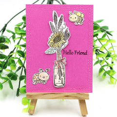 1pc Vases And Flowers Clear Silicone Stamp For DIY Scrapbooking