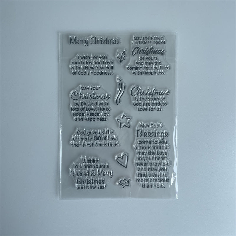 1pc Merry Christmas Clear Silicone Stamp for DIY Scrapbooking