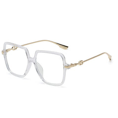 Light Blocking Glasses TR90 Large Square Clear Lens Anti Eyestrain Glasses