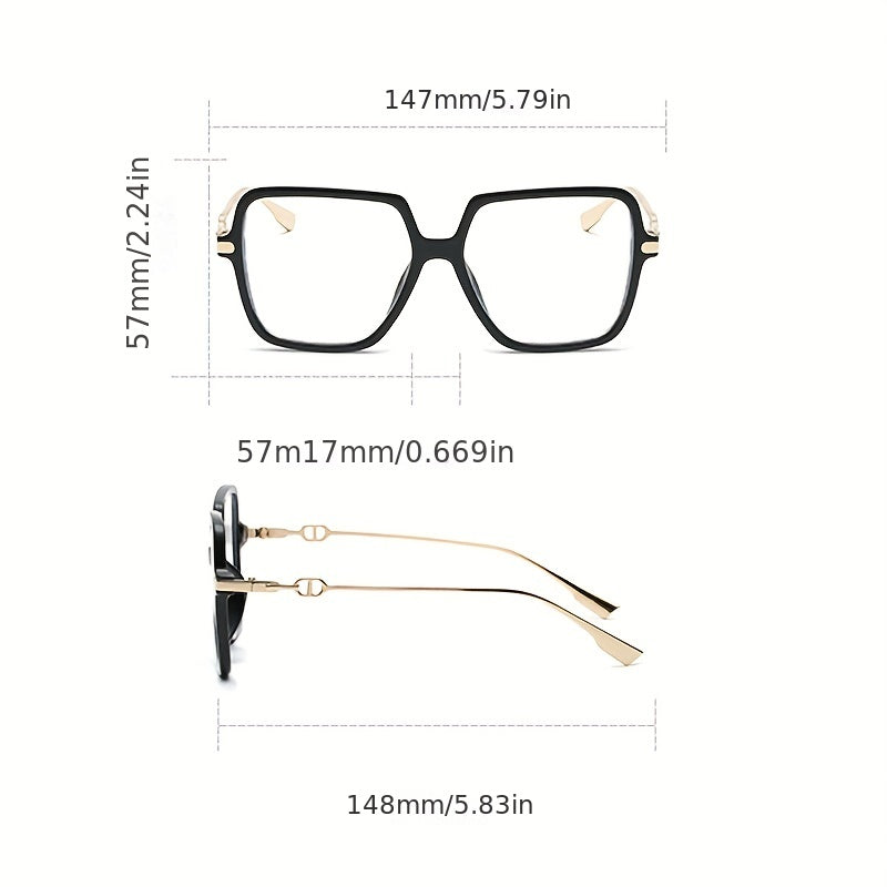 Light Blocking Glasses TR90 Large Square Clear Lens Anti Eyestrain Glasses