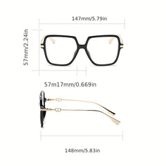 Light Blocking Glasses TR90 Large Square Clear Lens Anti Eyestrain Glasses