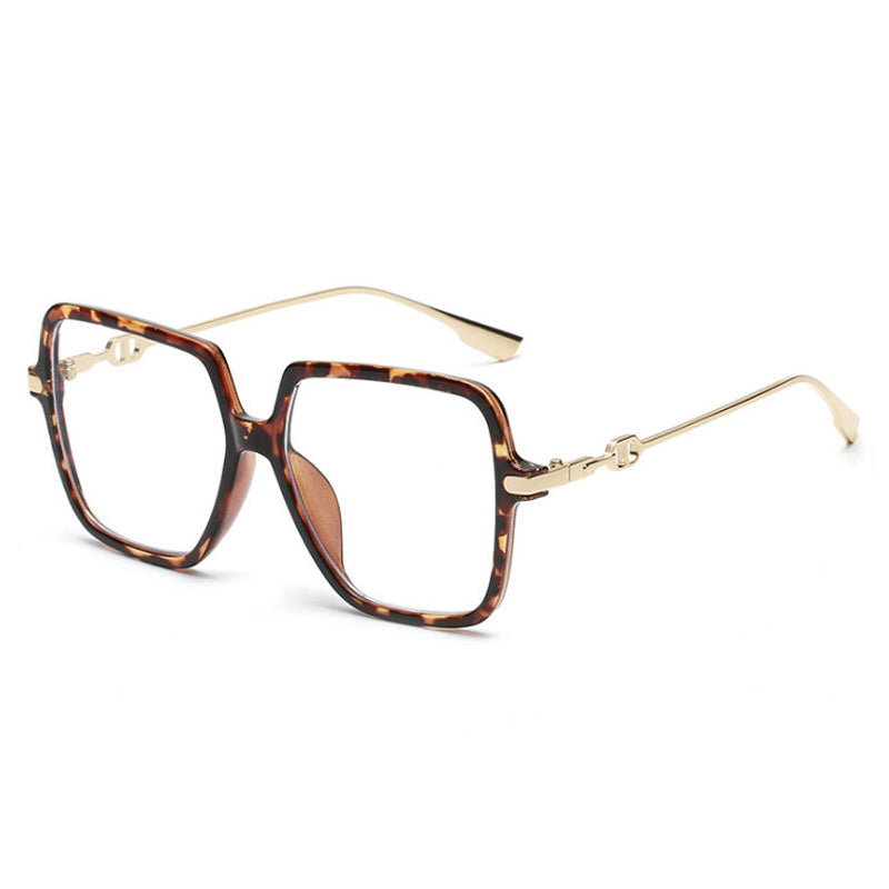 Light Blocking Glasses TR90 Large Square Clear Lens Anti Eyestrain Glasses