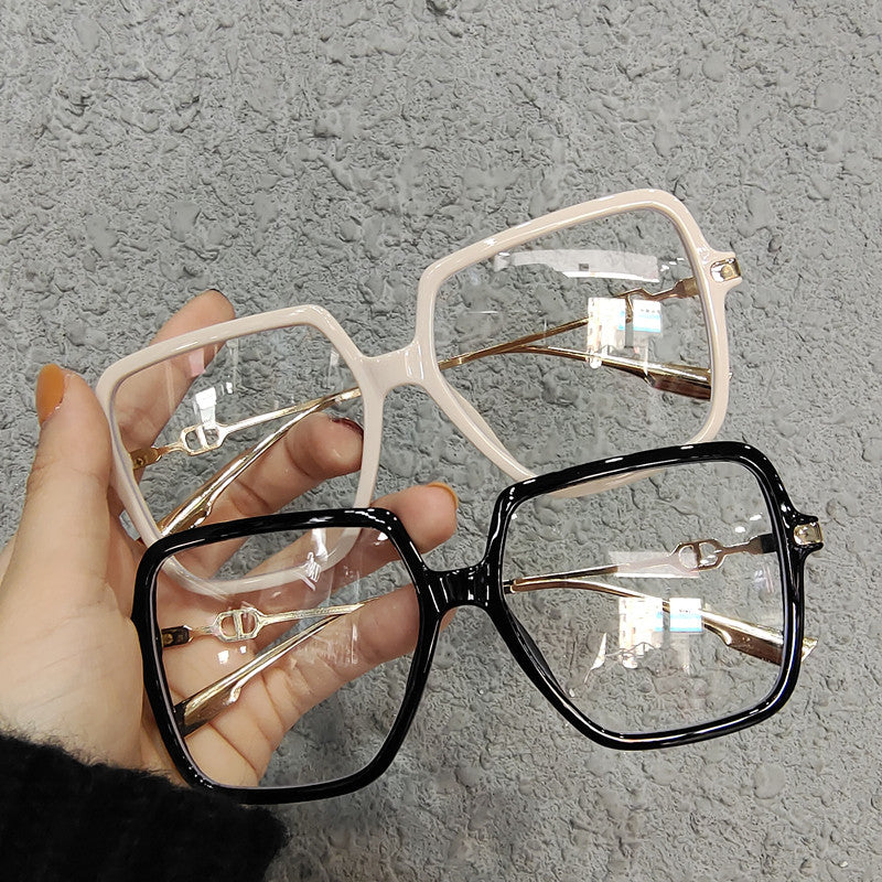 Light Blocking Glasses TR90 Large Square Clear Lens Anti Eyestrain Glasses