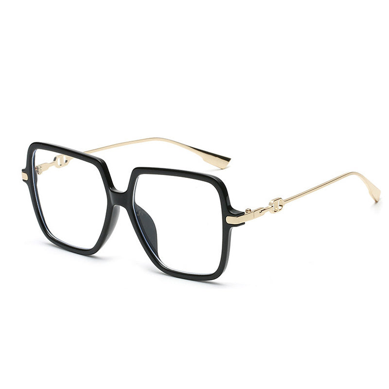 Light Blocking Glasses TR90 Large Square Clear Lens Anti Eyestrain Glasses