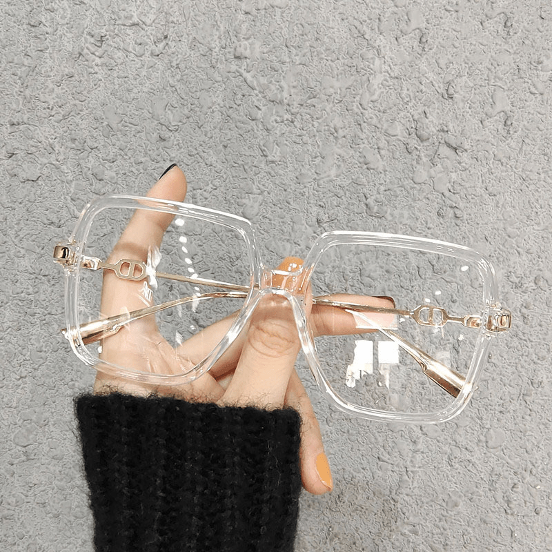 Light Blocking Glasses TR90 Square Clear Lens Anti Eyestrain Glasses