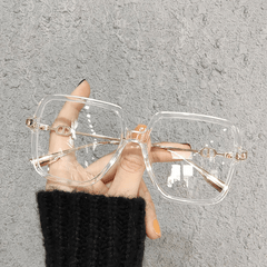 Light Blocking Glasses TR90 Square Clear Lens Anti Eyestrain Glasses