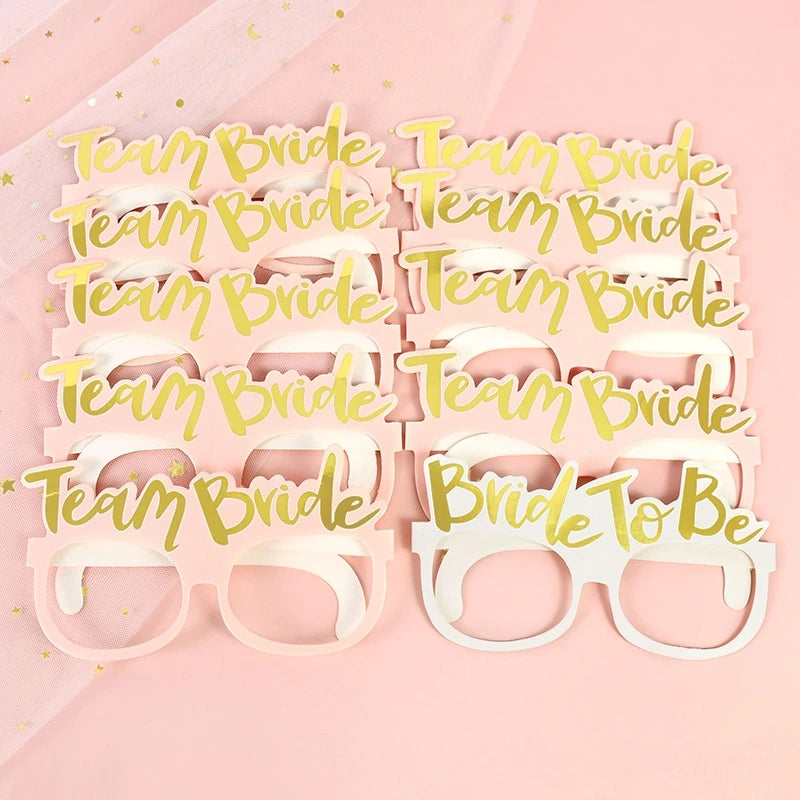 10pcs Team Bride Paper Glasses Bridal Shower Party Supplies