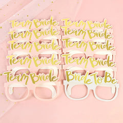 10pcs Team Bride Paper Glasses Bridal Shower Party Supplies