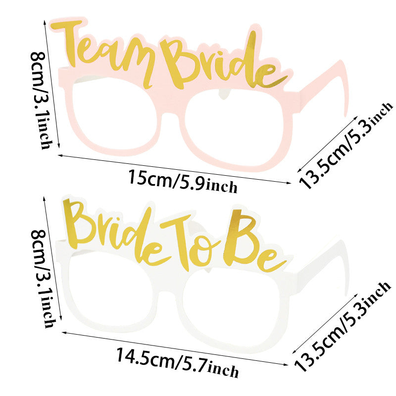 10pcs Team Bride Paper Glasses Bridal Shower Party Supplies