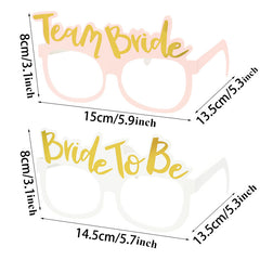 10pcs Team Bride Paper Glasses Bridal Shower Party Supplies