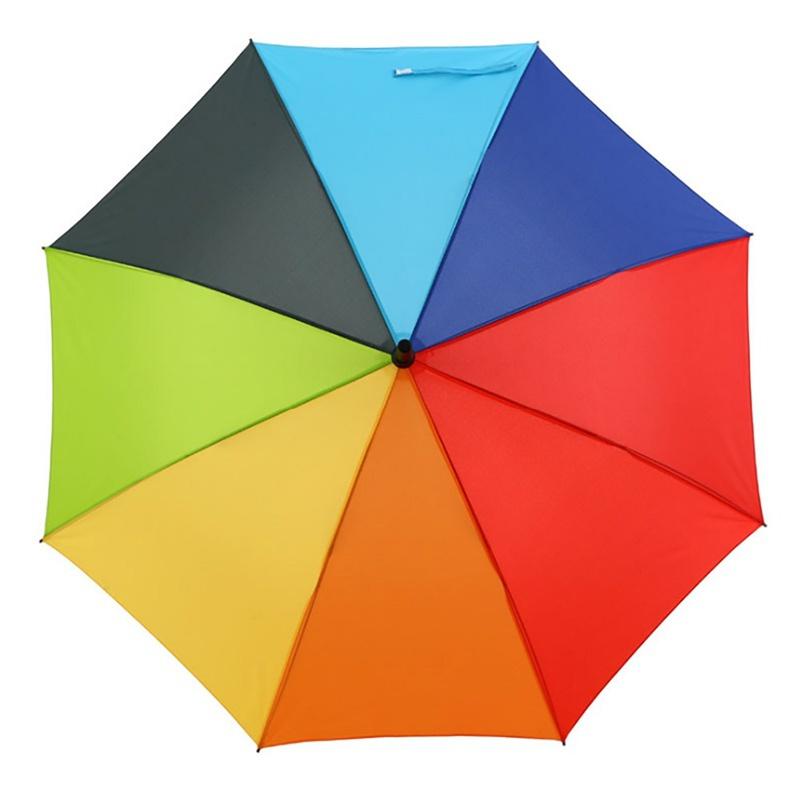 Rainbow Umbrella Long Handle Automatic Wind Resistant Folding Straight