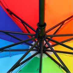 Rainbow Umbrella Long Handle Automatic Wind Resistant Folding Straight