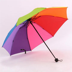 Rainbow Umbrella Long Handle Automatic Wind Resistant Folding Straight