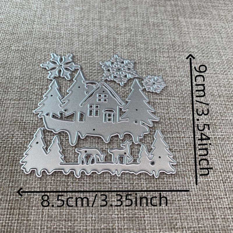 Winter Snow Scene Metal Cutting Dies for DIY Scrapbooking