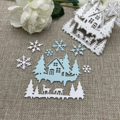 Winter Snow Scene Metal Cutting Dies for DIY Scrapbooking