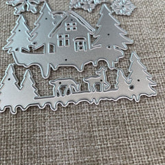 Winter Snow Scene Metal Cutting Dies for DIY Scrapbooking