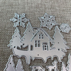 Winter Snow Scene Metal Cutting Dies for DIY Scrapbooking