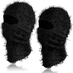 Distressed Ski Mask Knitting Winter Windproof Full Face Mask For Men Women