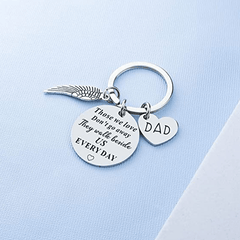 Stainless Steel Round Keychain Gift For Father & Mother