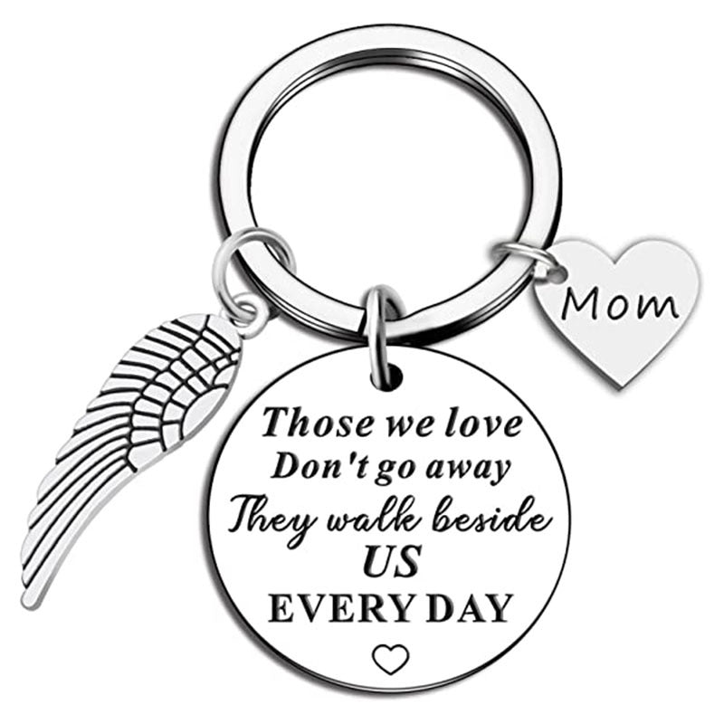 Stainless Steel Round Keychain Gift For Father & Mother