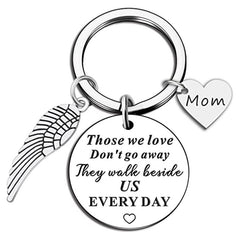 Stainless Steel Round Keychain Gift For Father & Mother