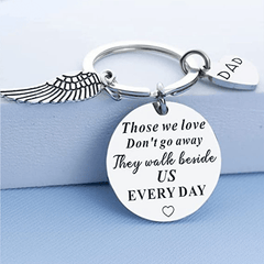 Stainless Steel Round Keychain Gift For Father & Mother